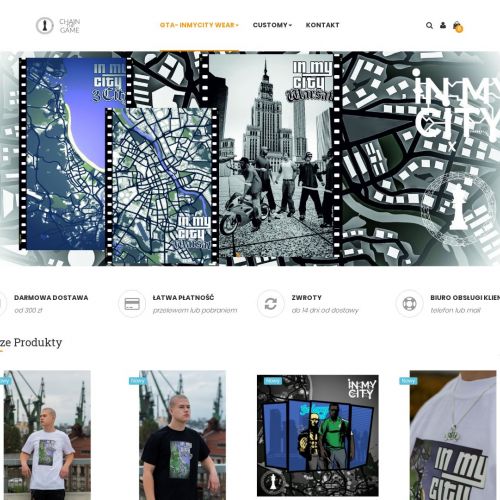 Warszawa - naszyjnik hip hop srebrny