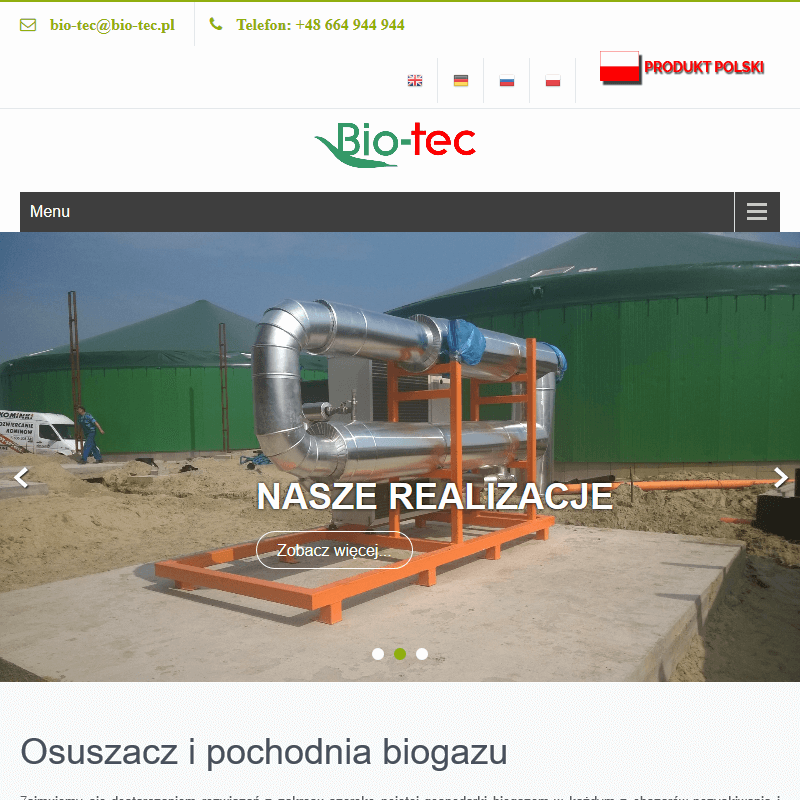 Odwadnianie biogazu