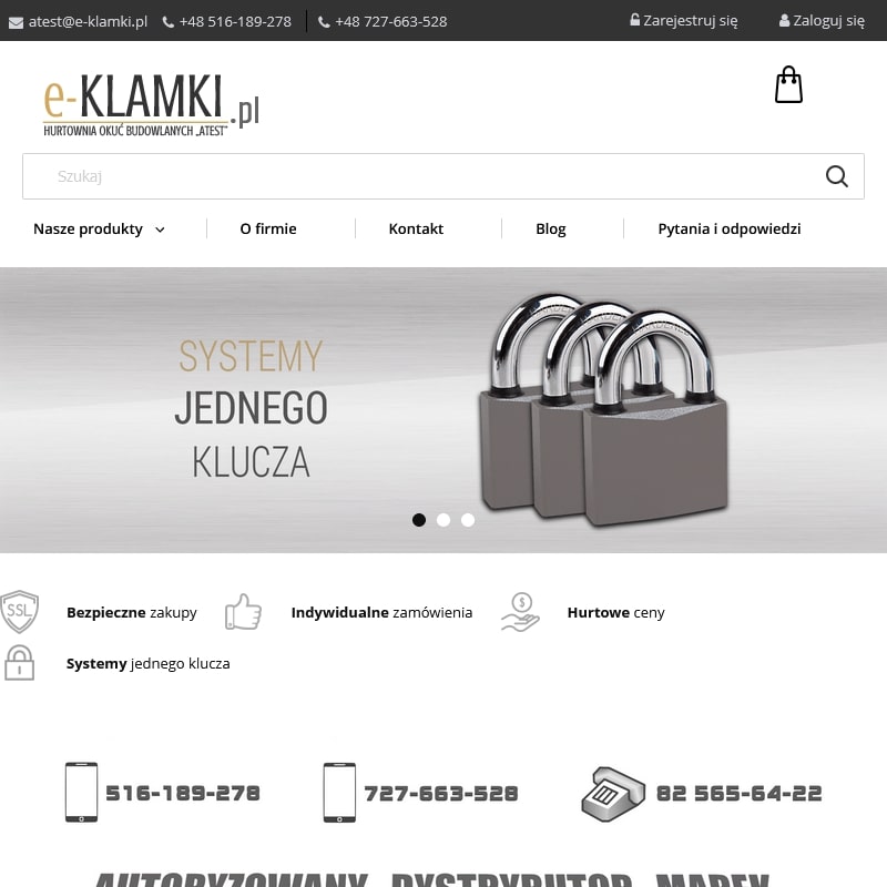 Wkładki na jeden klucz