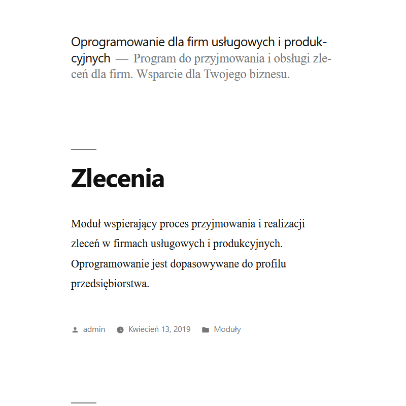 Program do przyjmowania zleceń