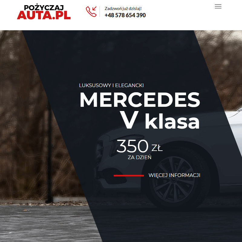 Wynajem mercedes v klasa Sobótka